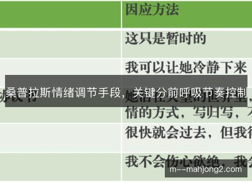 桑普拉斯情绪调节手段，关键分前呼吸节奏控制